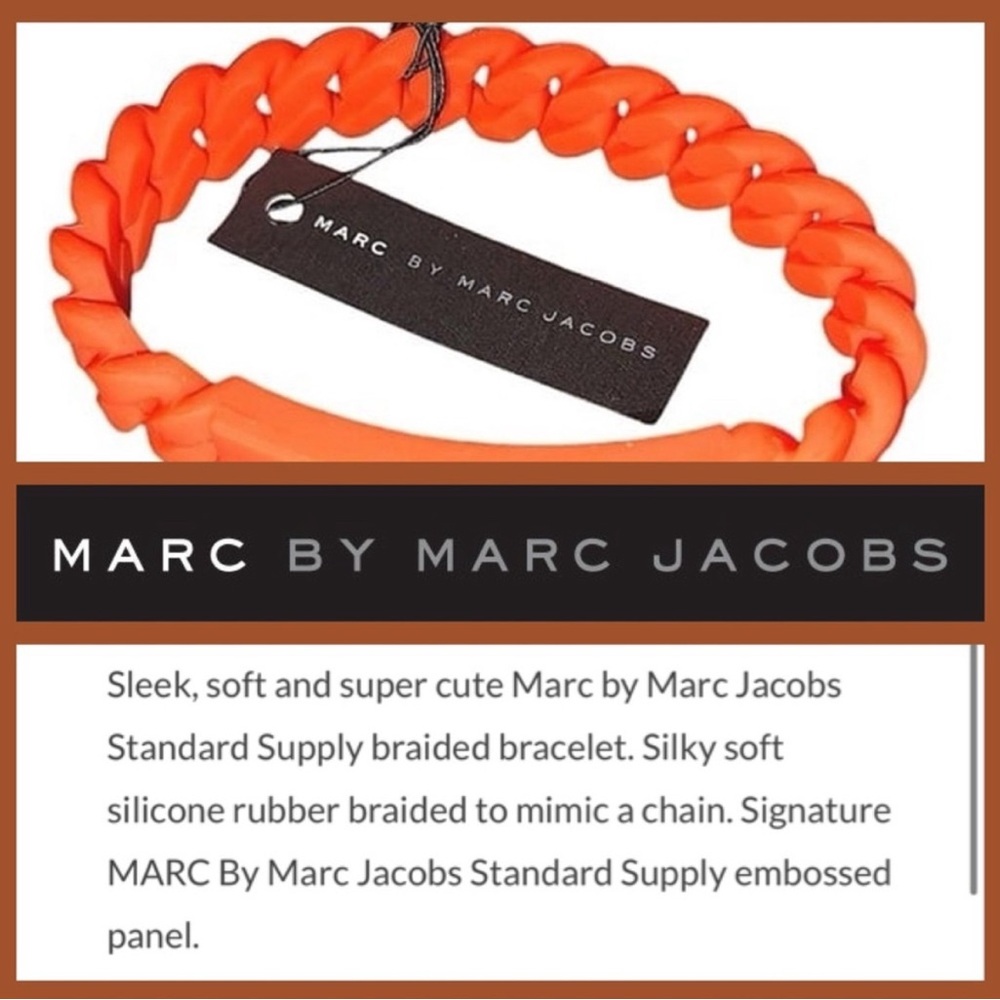*NWT Marc by Marc Jacobs Orange Braided Silicone Bracelet